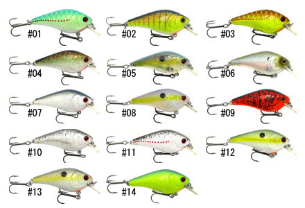 Luck”E”Strike Rick Clunn Classic's Square Bill Crankbait カラーサンプル