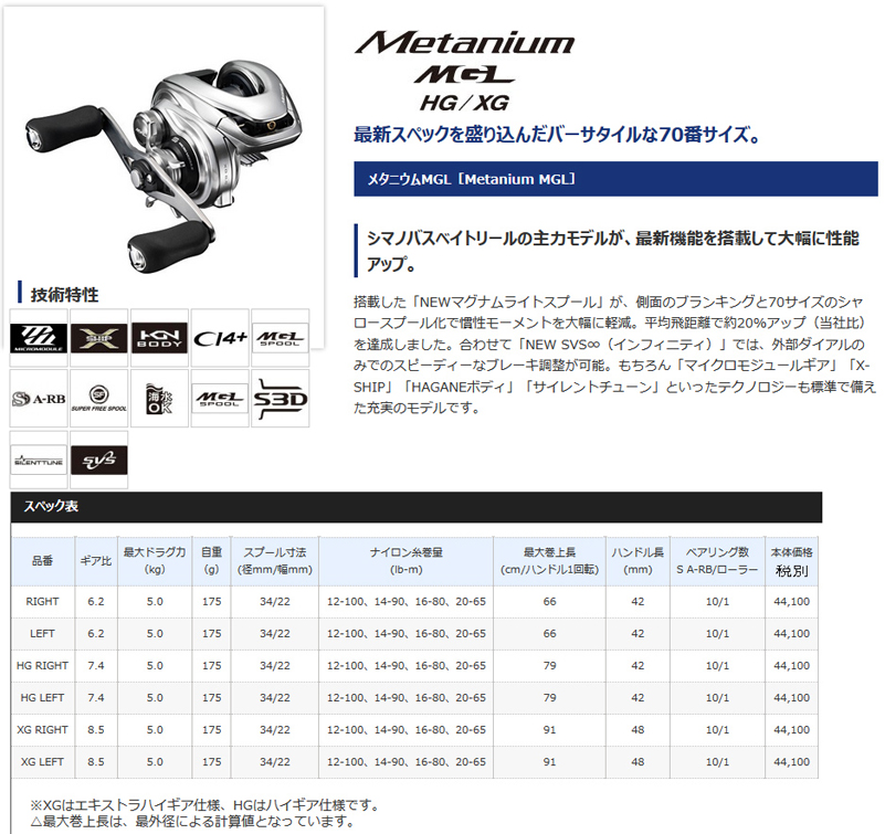 SHIMANO nium MGL HG XG スピンキャストリール SHIMANO nium MGL HG XG スピンキャストリール